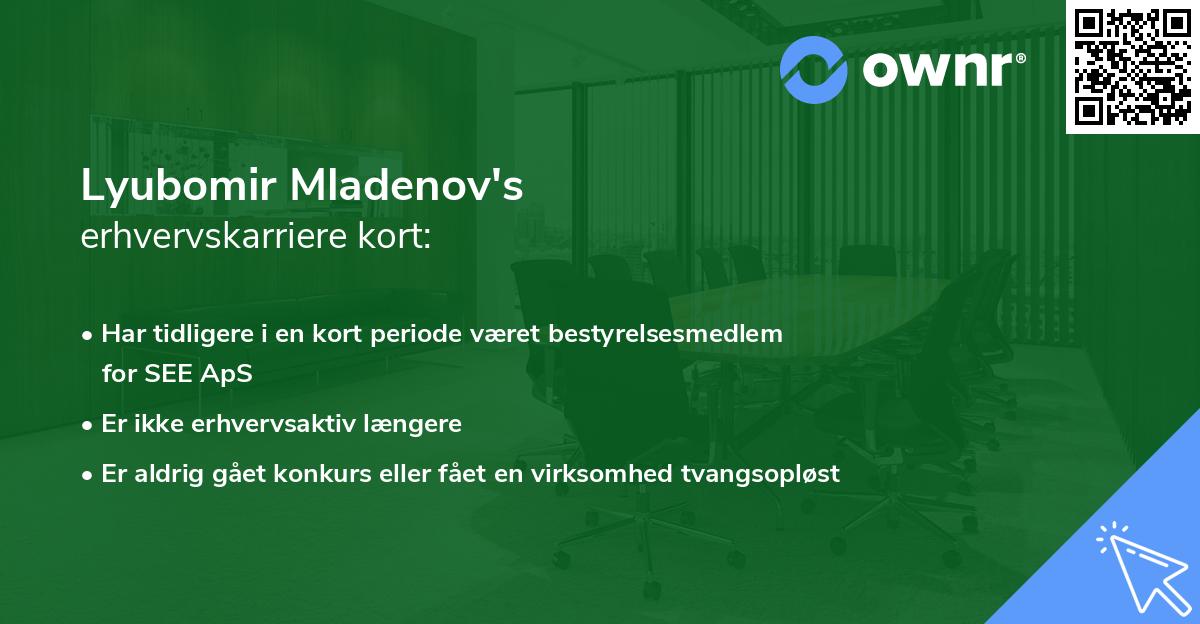Lyubomir Mladenov's erhvervskarriere kort