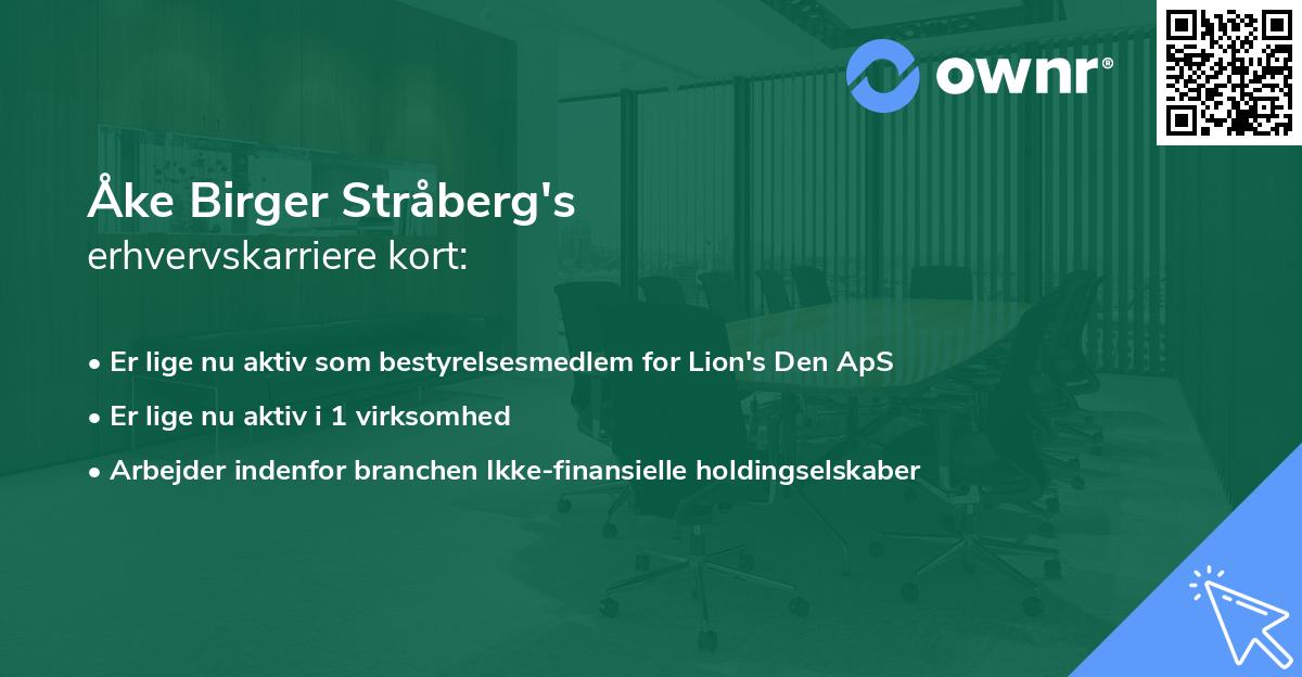Åke Birger Stråberg's erhvervskarriere kort