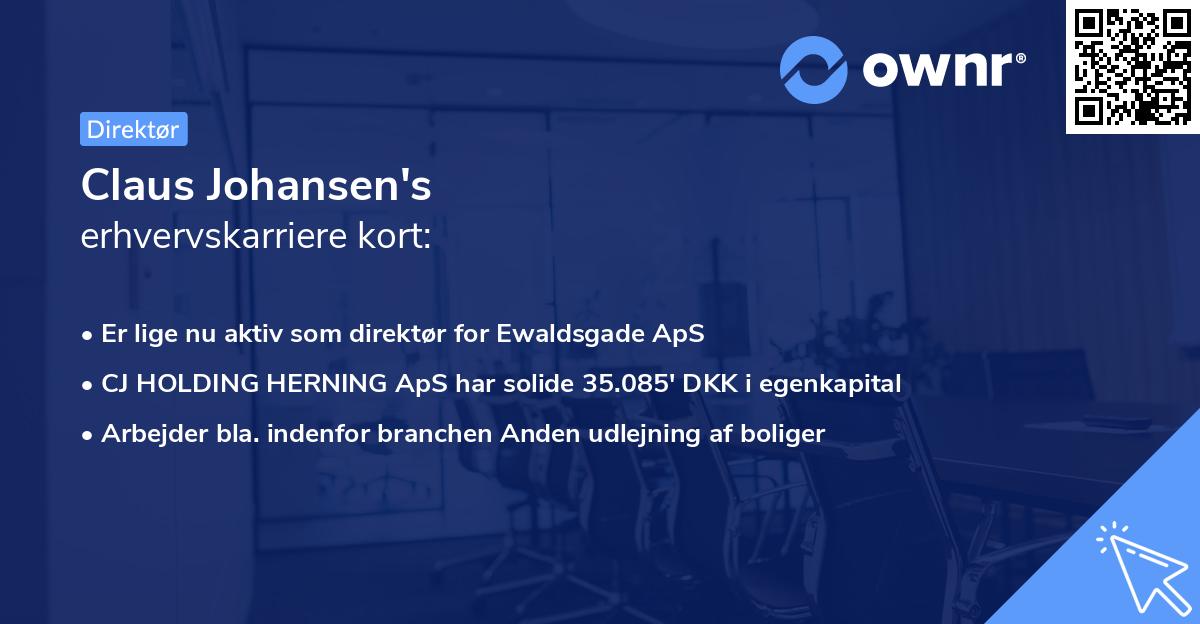 Claus Johansen's erhvervskarriere kort