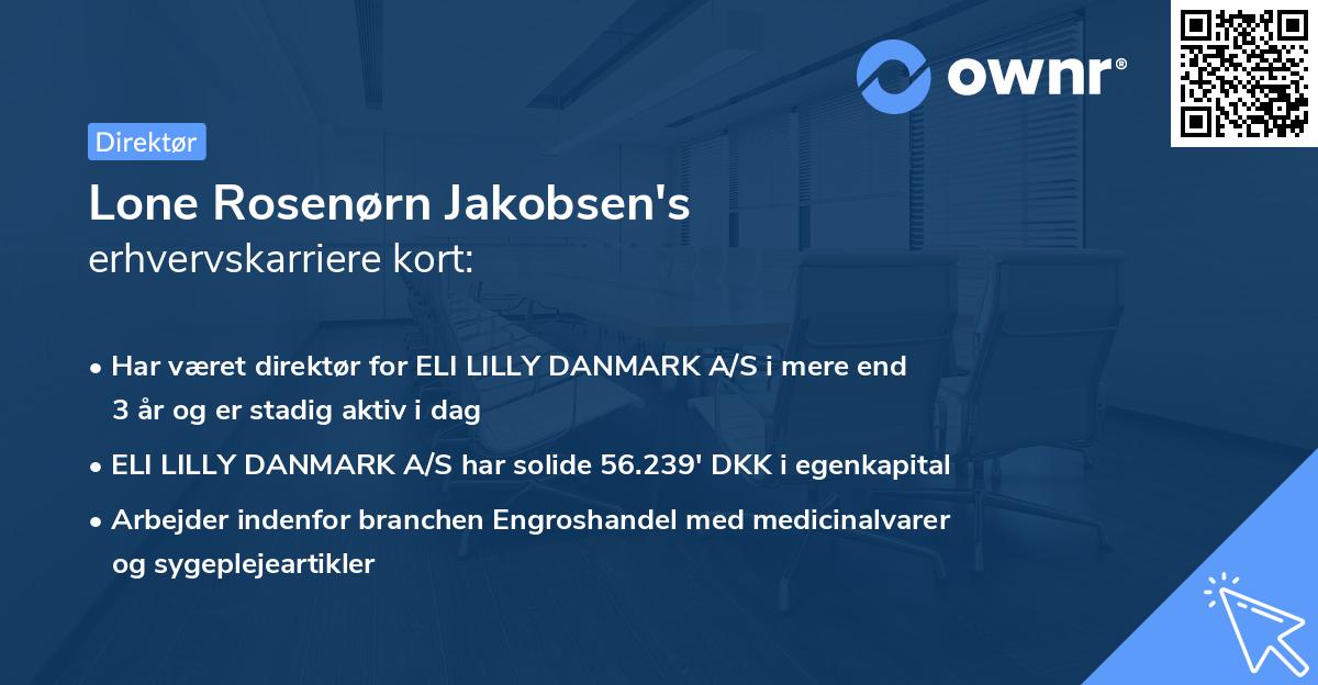 Lone Rosenørn Jakobsen's erhvervskarriere kort