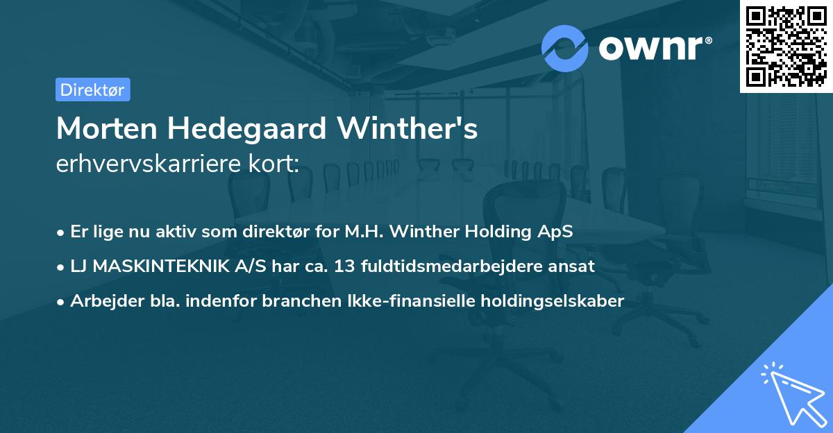Morten Hedegaard Winther's erhvervskarriere kort