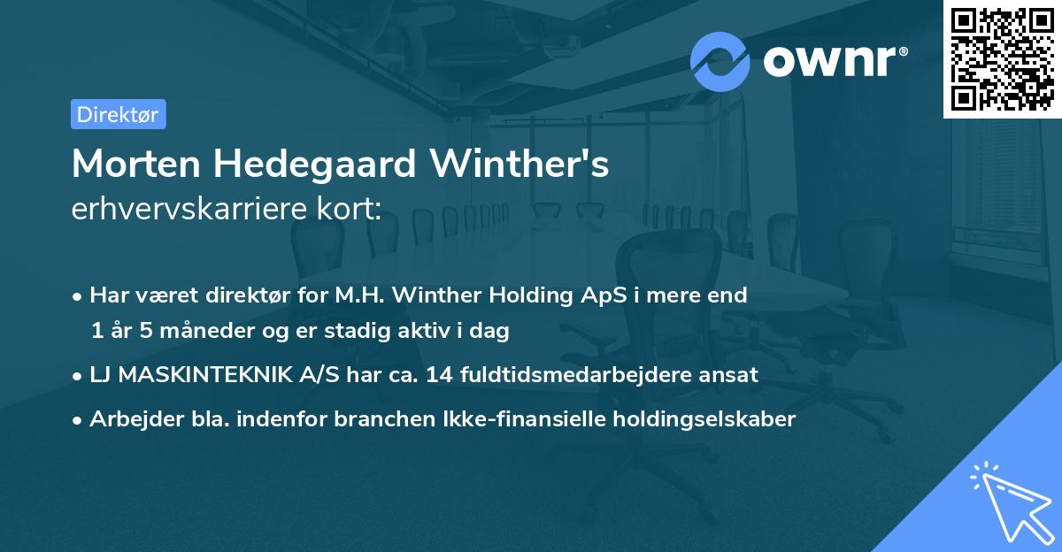 Morten Hedegaard Winther's erhvervskarriere kort
