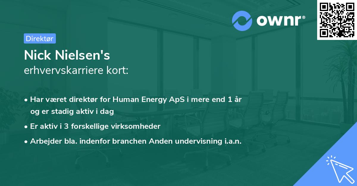Nick Nielsen's erhvervskarriere kort