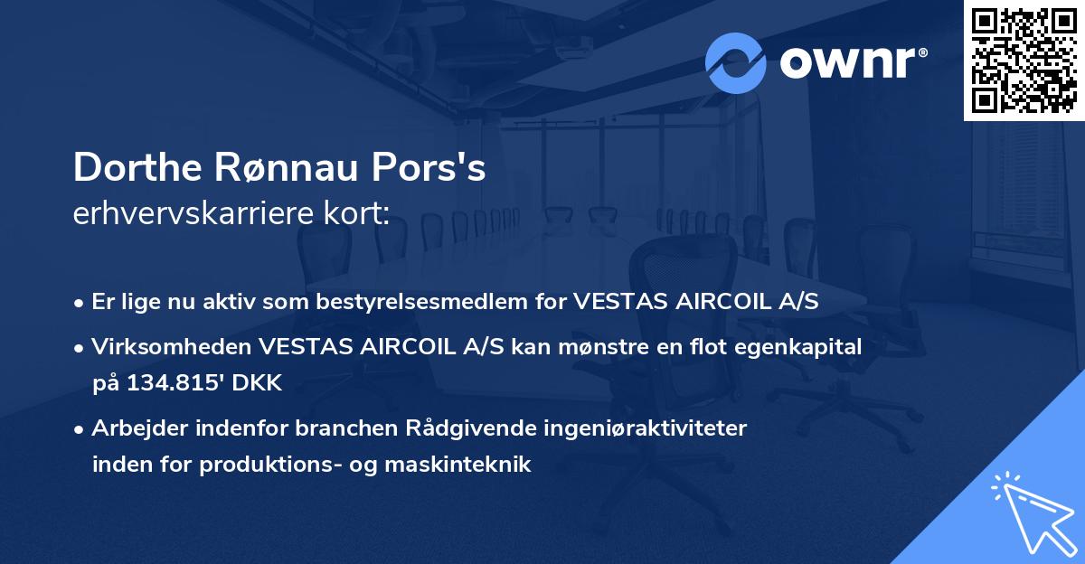 Dorthe Rønnau Pors's erhvervskarriere kort