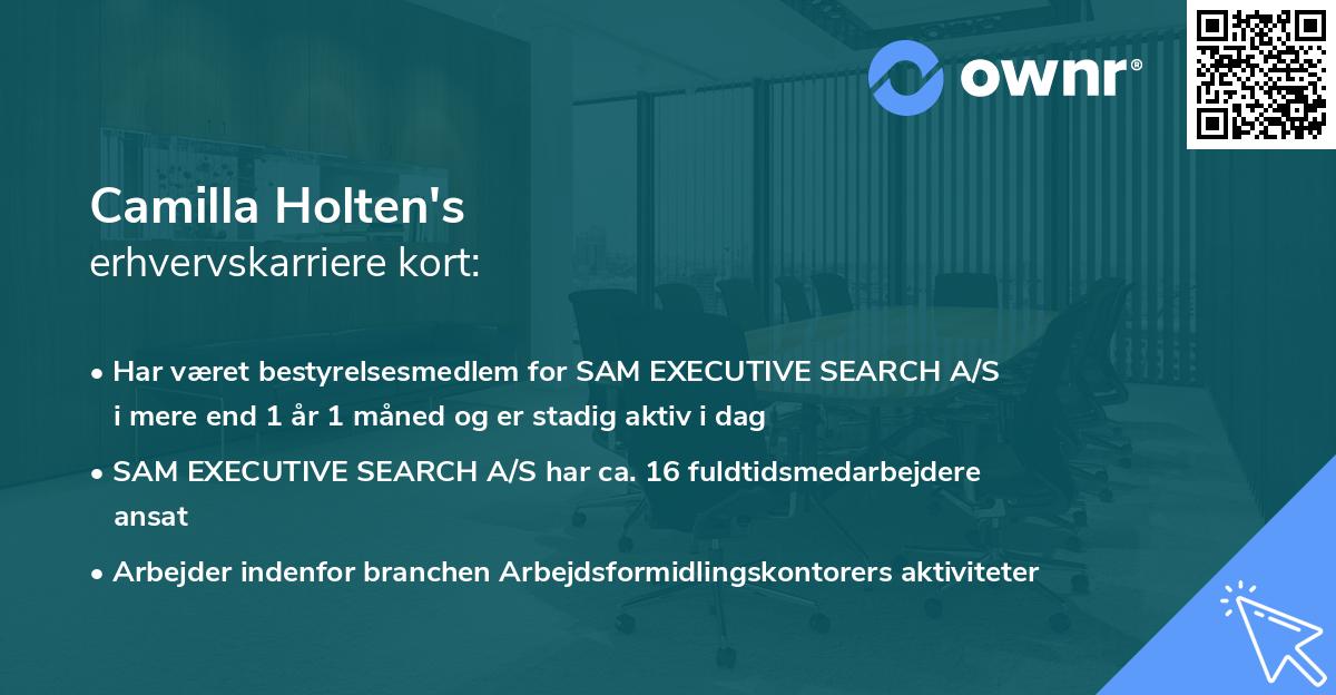 Camilla Holten's erhvervskarriere kort