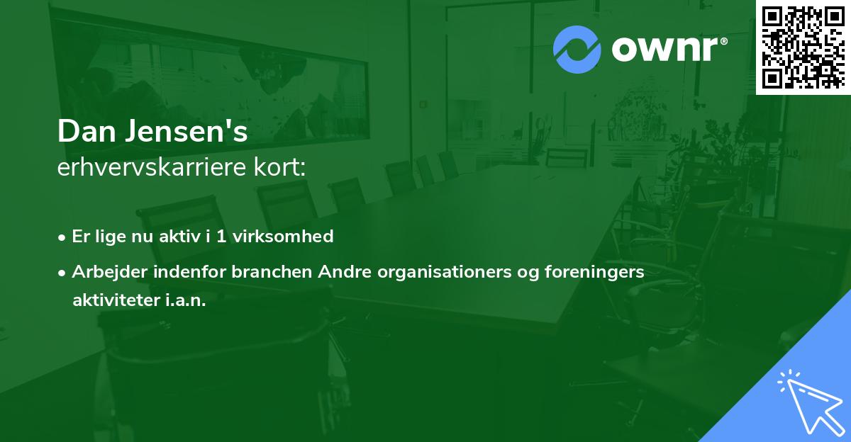 Dan Jensen's erhvervskarriere kort