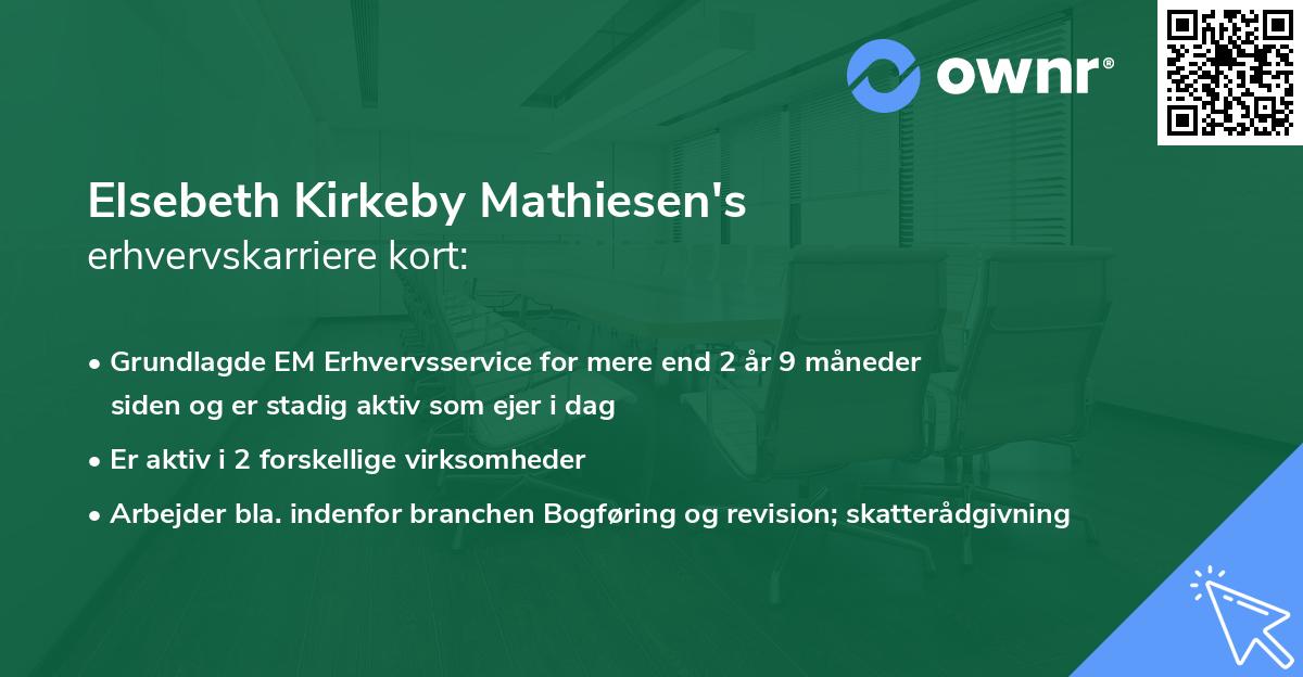 Elsebeth Kirkeby Mathiesen's erhvervskarriere kort