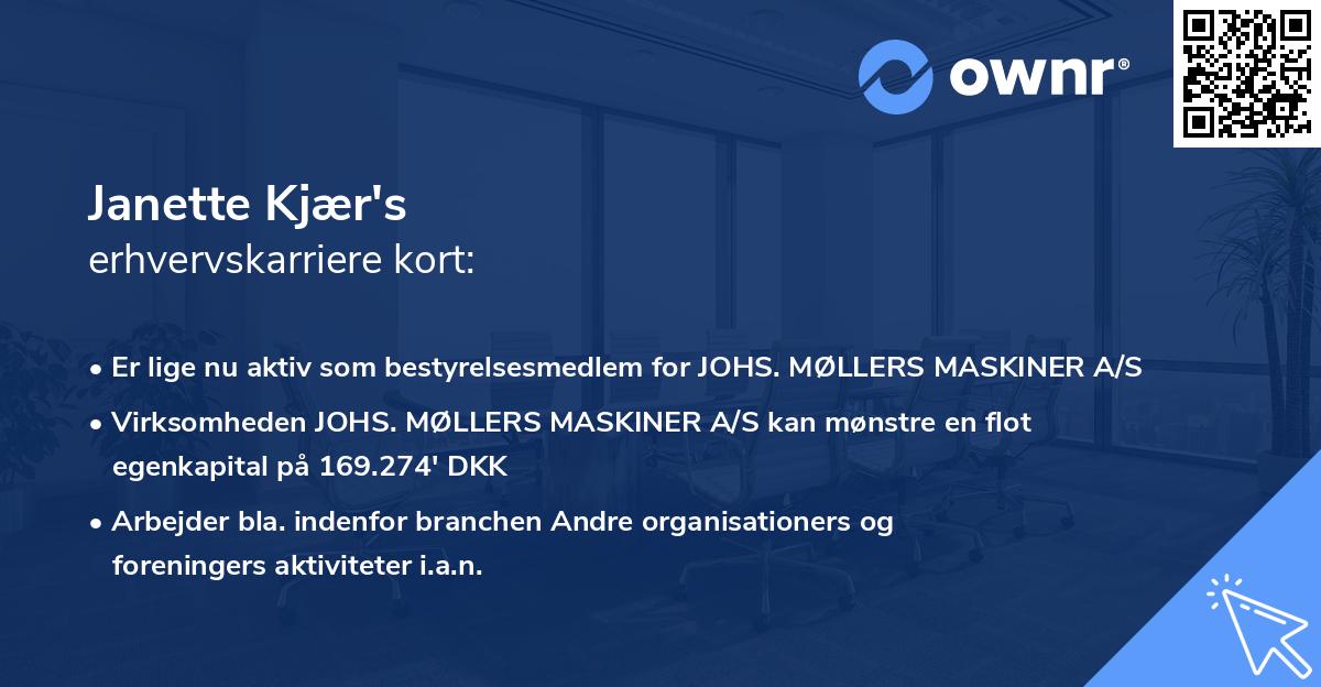 Janette Kjær's erhvervskarriere kort