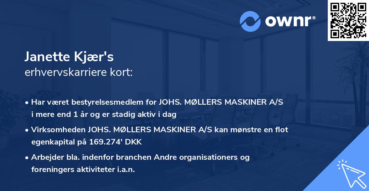 Janette Kjær's erhvervskarriere kort
