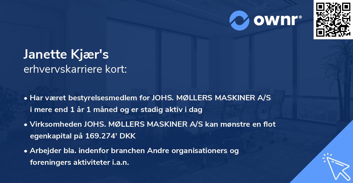 Janette Kjær's erhvervskarriere kort