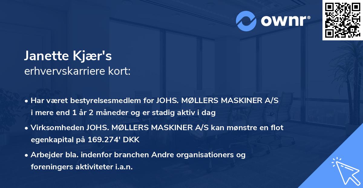 Janette Kjær's erhvervskarriere kort