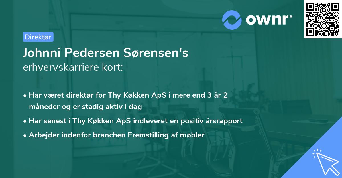 Johnni Pedersen Sørensen's erhvervskarriere kort