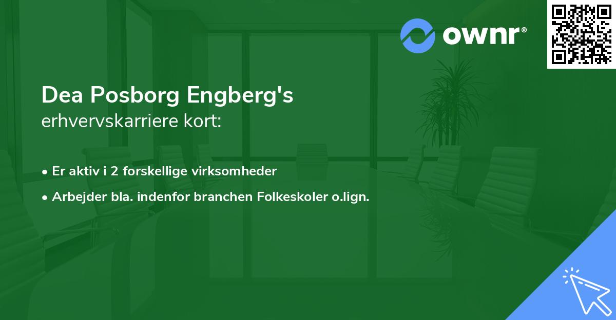 Dea Posborg Engberg's erhvervskarriere kort