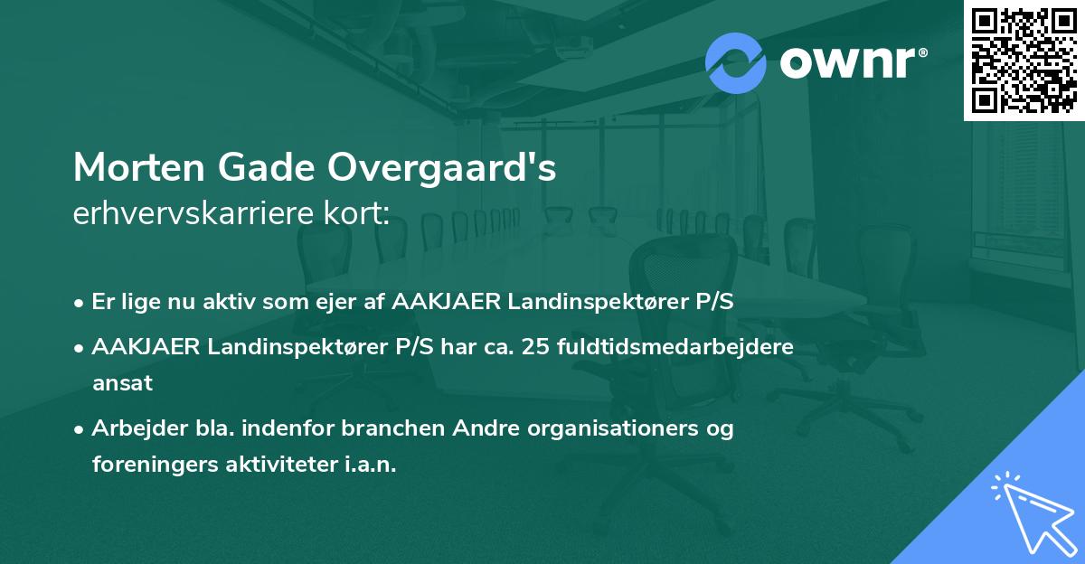 Morten Gade Overgaard's erhvervskarriere kort