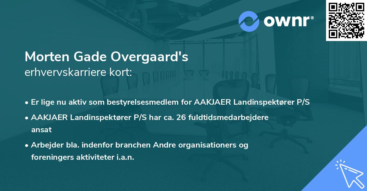 Morten Gade Overgaard's erhvervskarriere kort