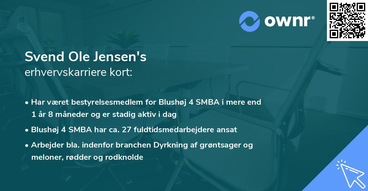 Svend Ole Jensen's erhvervskarriere kort