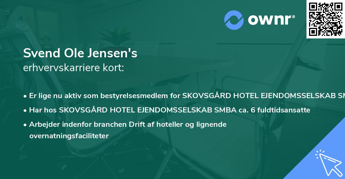 Svend Ole Jensen's erhvervskarriere kort