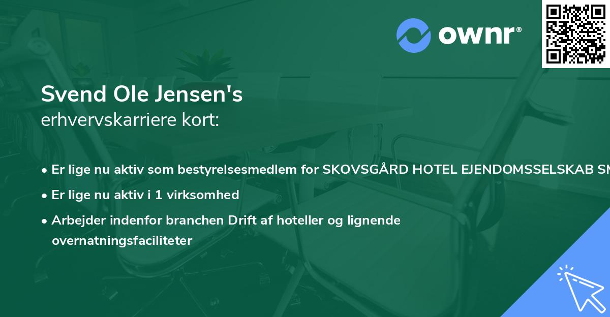 Svend Ole Jensen's erhvervskarriere kort