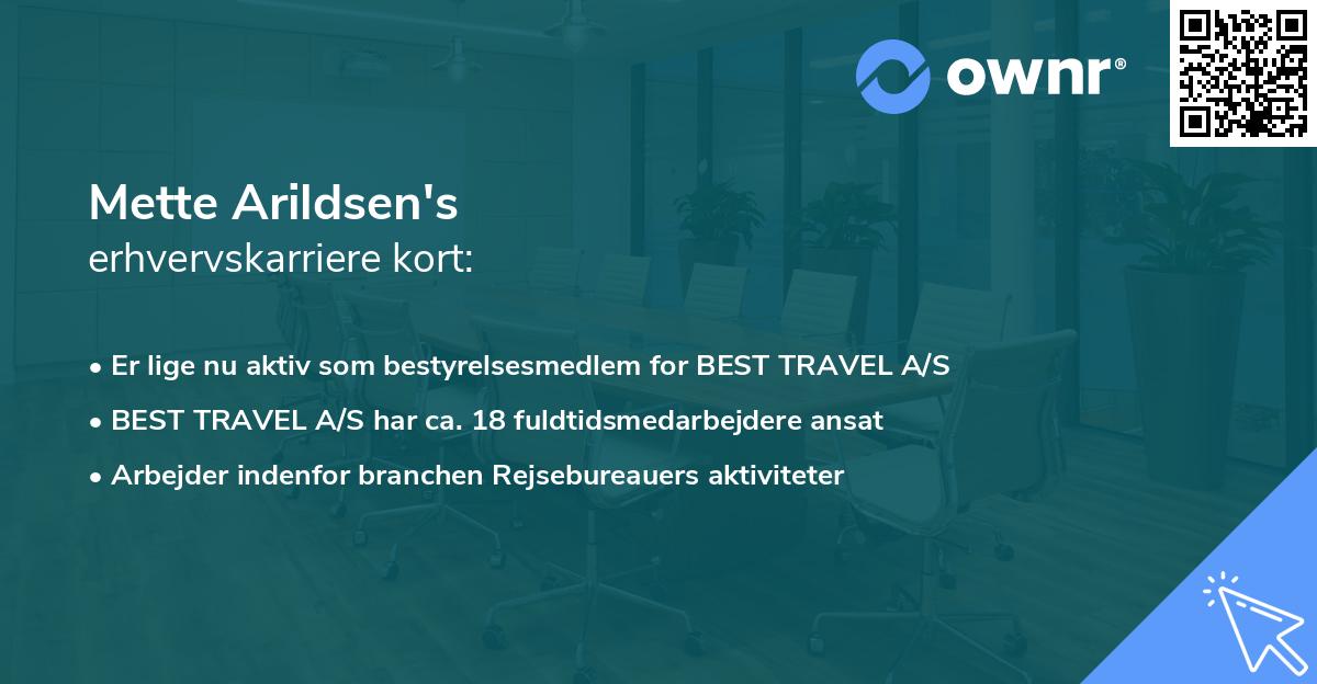 Mette Arildsen's erhvervskarriere kort