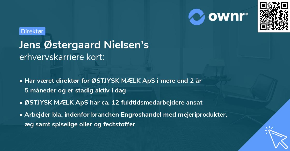 Jens Østergaard Nielsen's erhvervskarriere kort