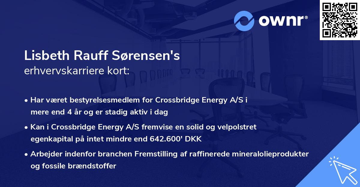 Lisbeth Rauff Sørensen's erhvervskarriere kort