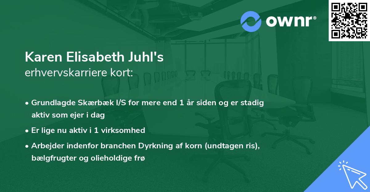 Karen Elisabeth Juhl's erhvervskarriere kort