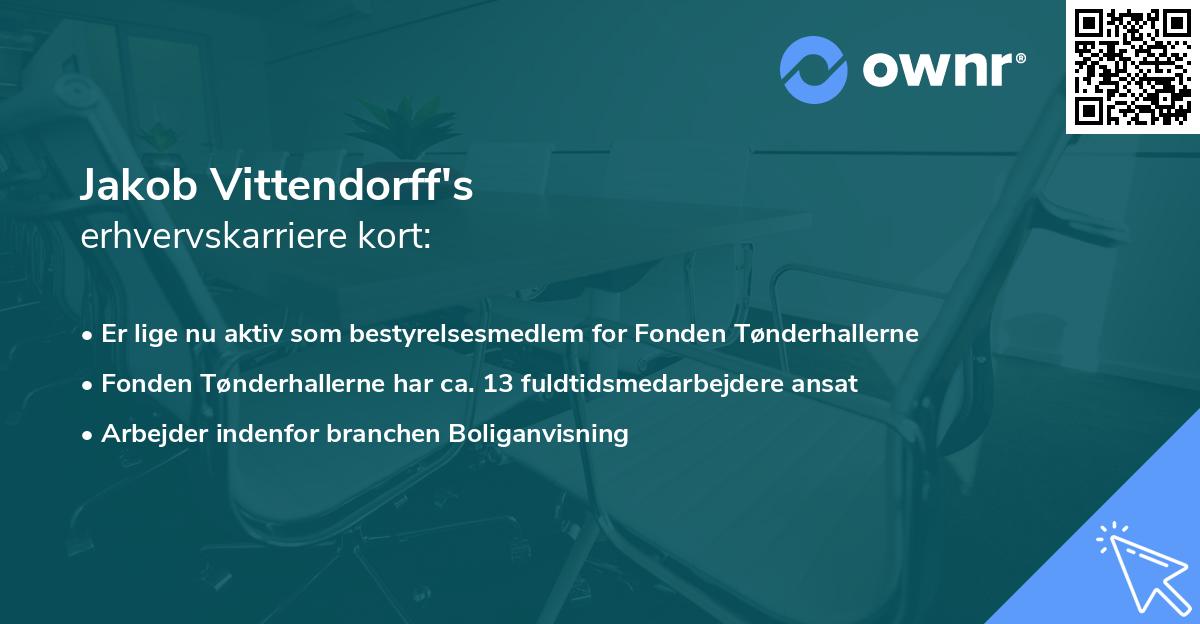 Jakob Vittendorff's erhvervskarriere kort