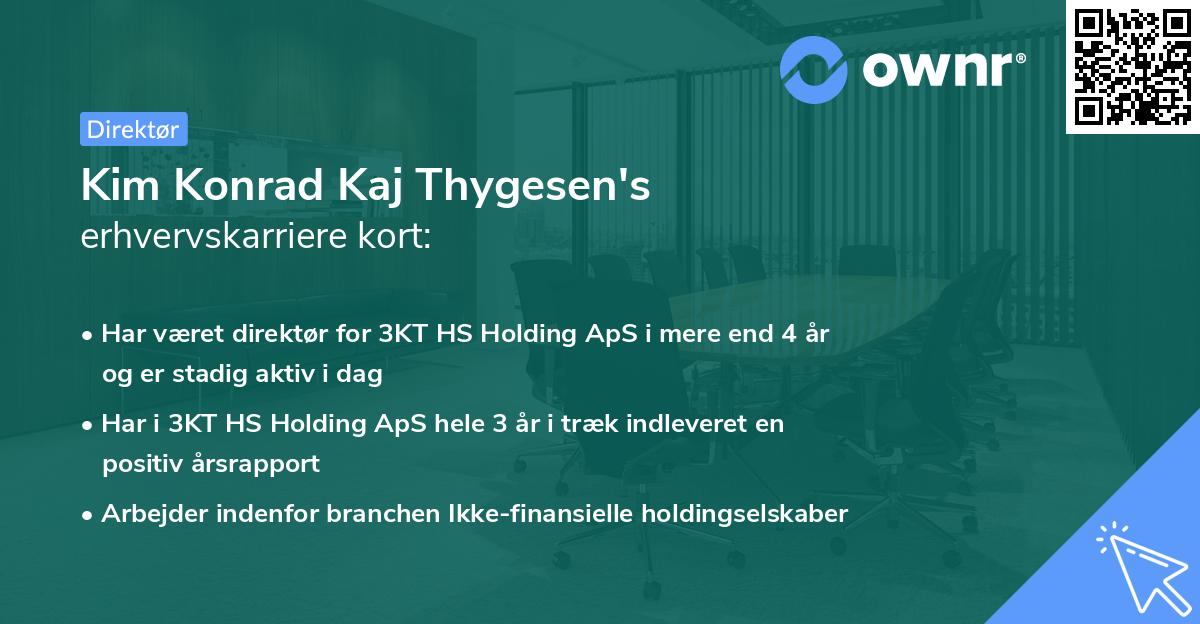 Kim Konrad Kaj Thygesen's erhvervskarriere kort