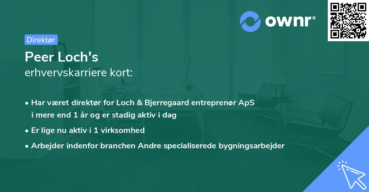 Peer Loch's erhvervskarriere kort