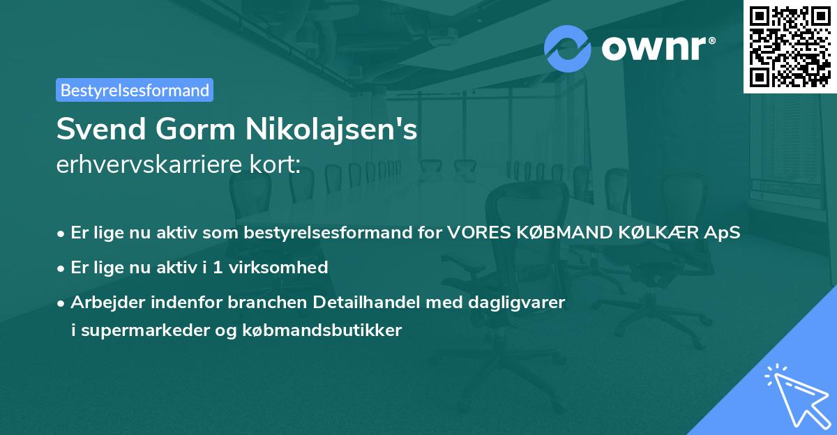 Svend Gorm Nikolajsen's erhvervskarriere kort