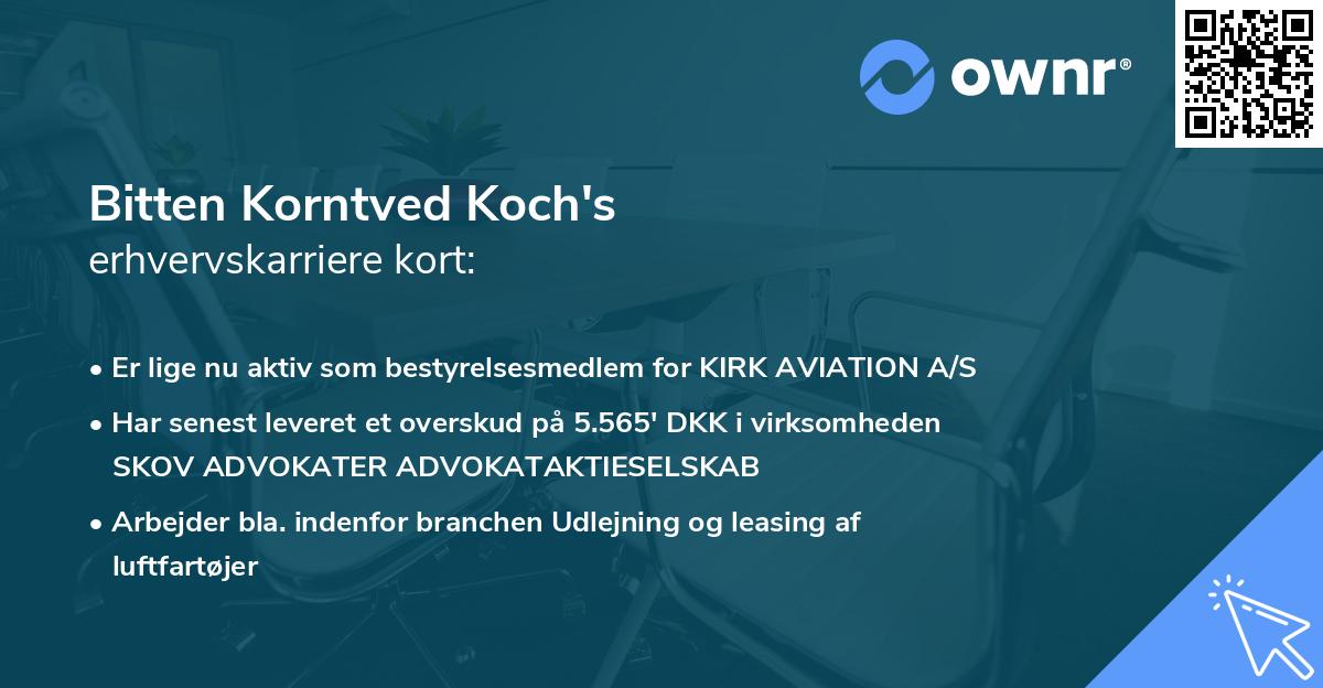 Bitten Korntved Koch's erhvervskarriere kort