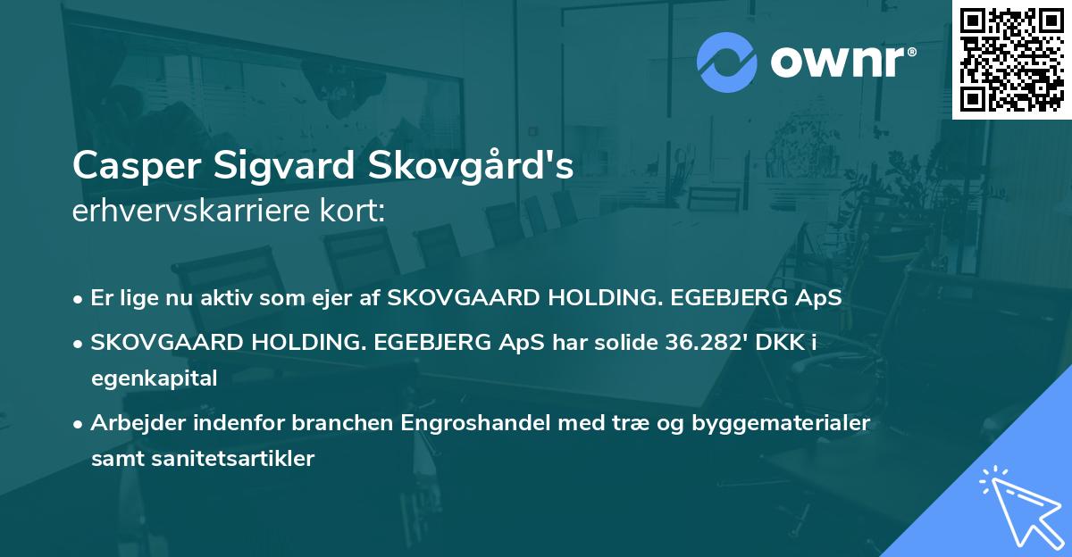 Casper Sigvard Skovgård's erhvervskarriere kort