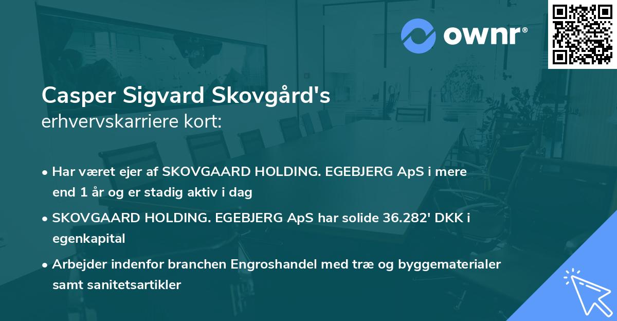 Casper Sigvard Skovgård's erhvervskarriere kort