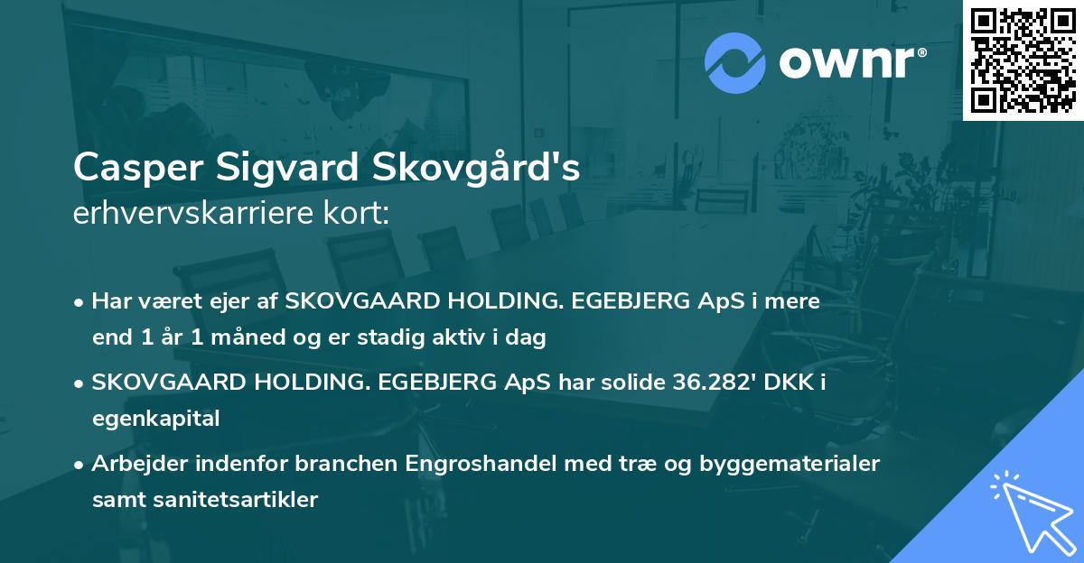 Casper Sigvard Skovgård's erhvervskarriere kort