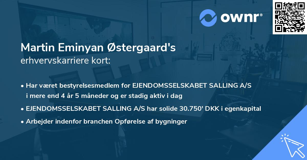 Martin Eminyan Østergaard's erhvervskarriere kort