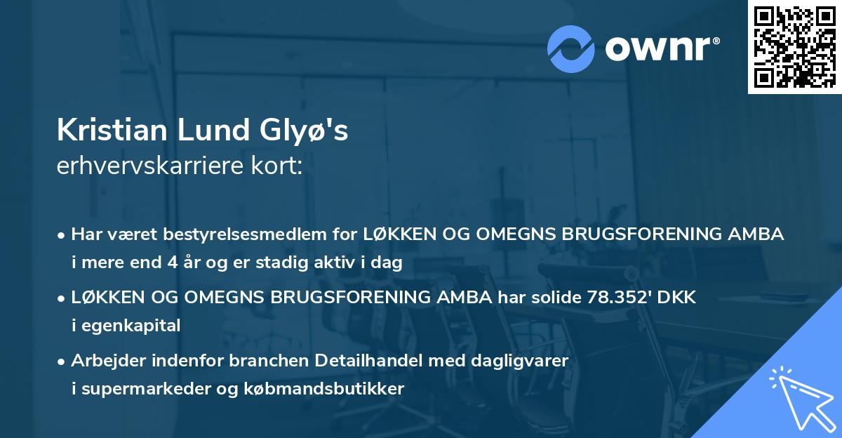 Kristian Lund Glyø's erhvervskarriere kort
