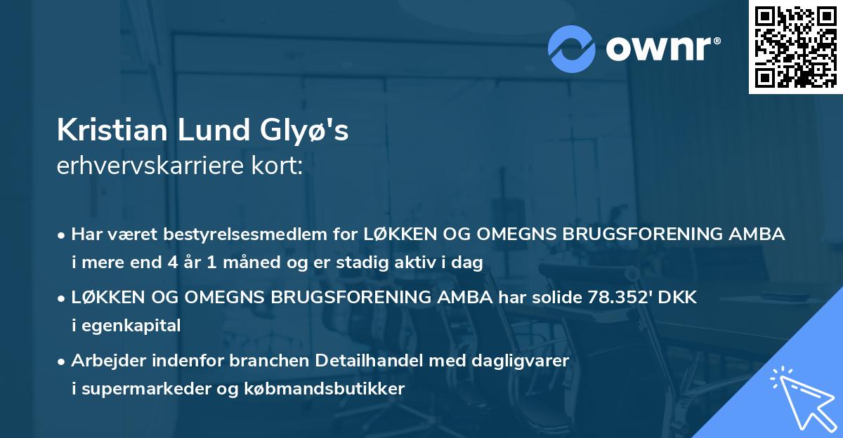 Kristian Lund Glyø's erhvervskarriere kort