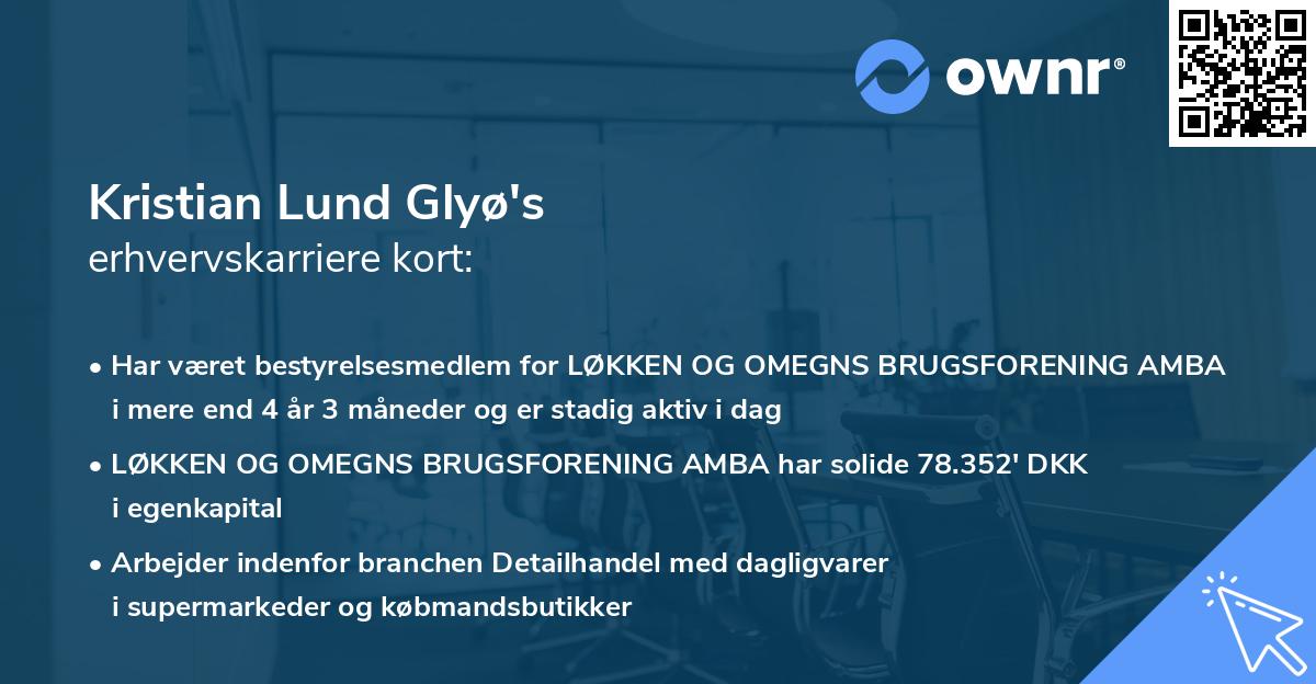 Kristian Lund Glyø's erhvervskarriere kort