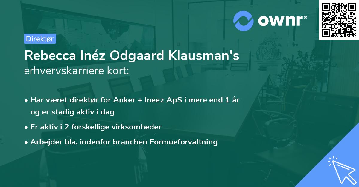 Rebecca Inéz Odgaard Klausman's erhvervskarriere kort