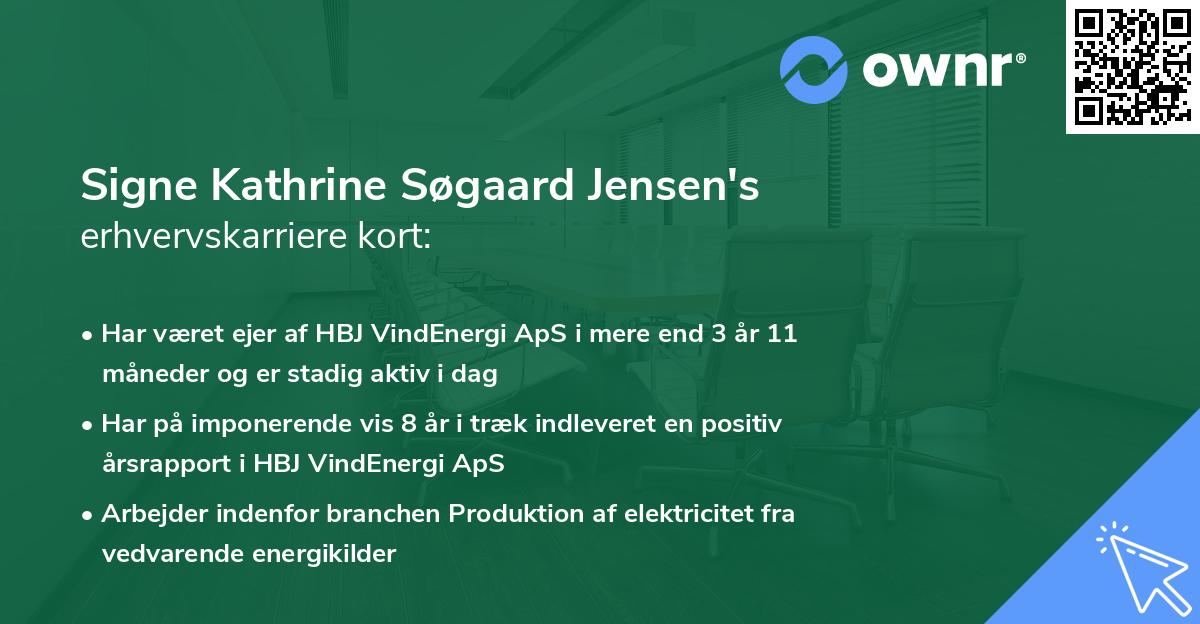 Signe Kathrine Søgaard Jensen's erhvervskarriere kort