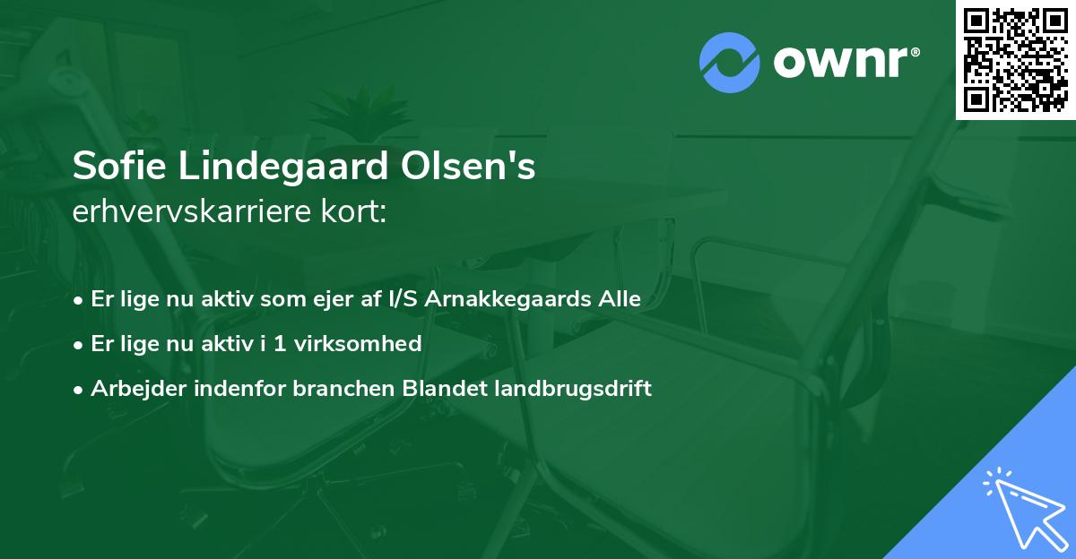 Sofie Lindegaard Olsen's erhvervskarriere kort