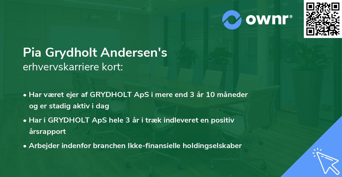 Pia Grydholt Andersen's erhvervskarriere kort