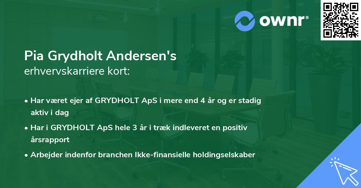 Pia Grydholt Andersen's erhvervskarriere kort