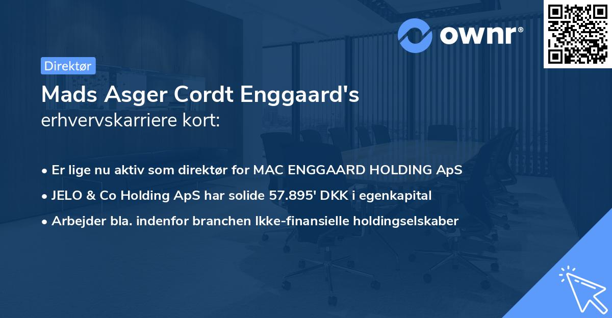 Mads Asger Cordt Enggaard's erhvervskarriere kort