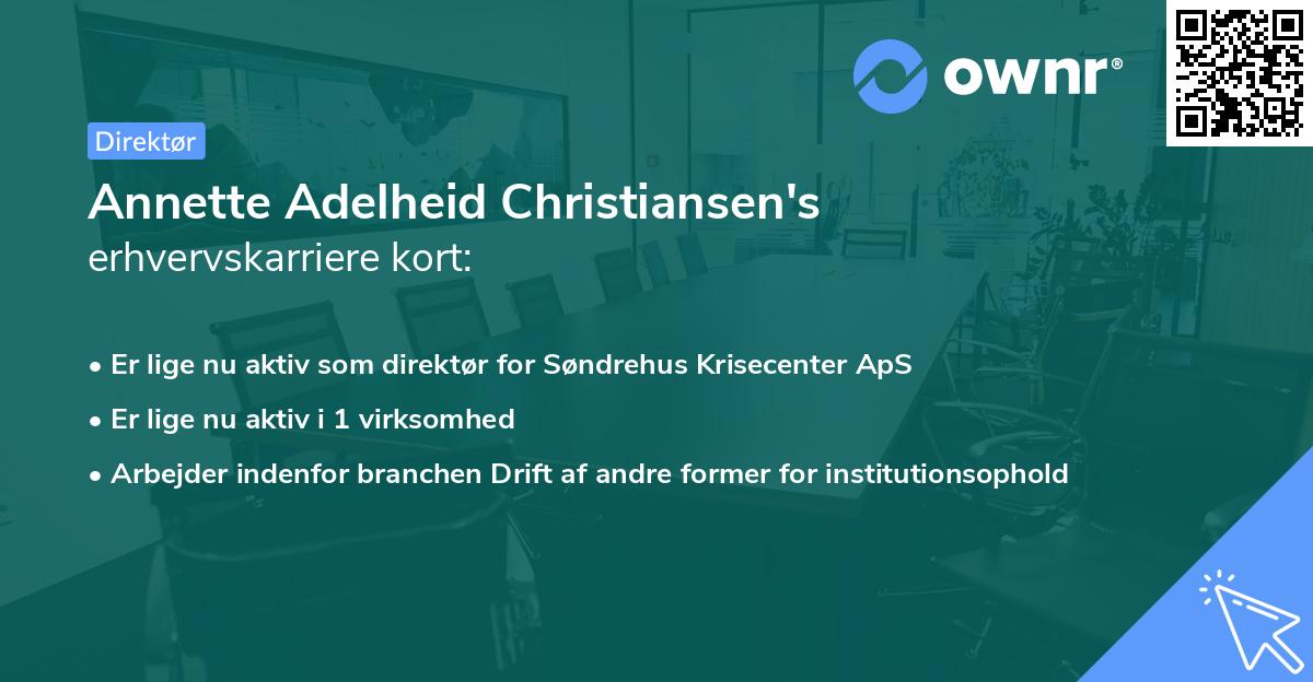 Annette Adelheid Christiansen's erhvervskarriere kort
