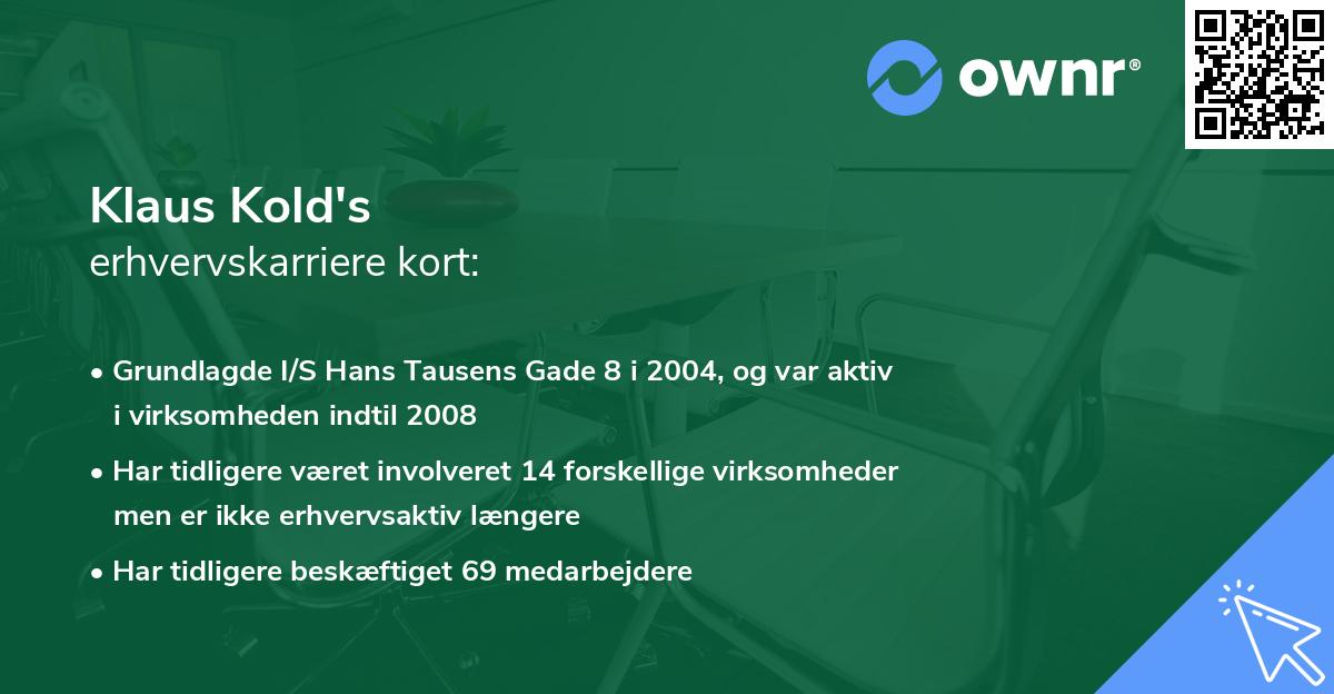 Klaus Kold's erhvervskarriere kort