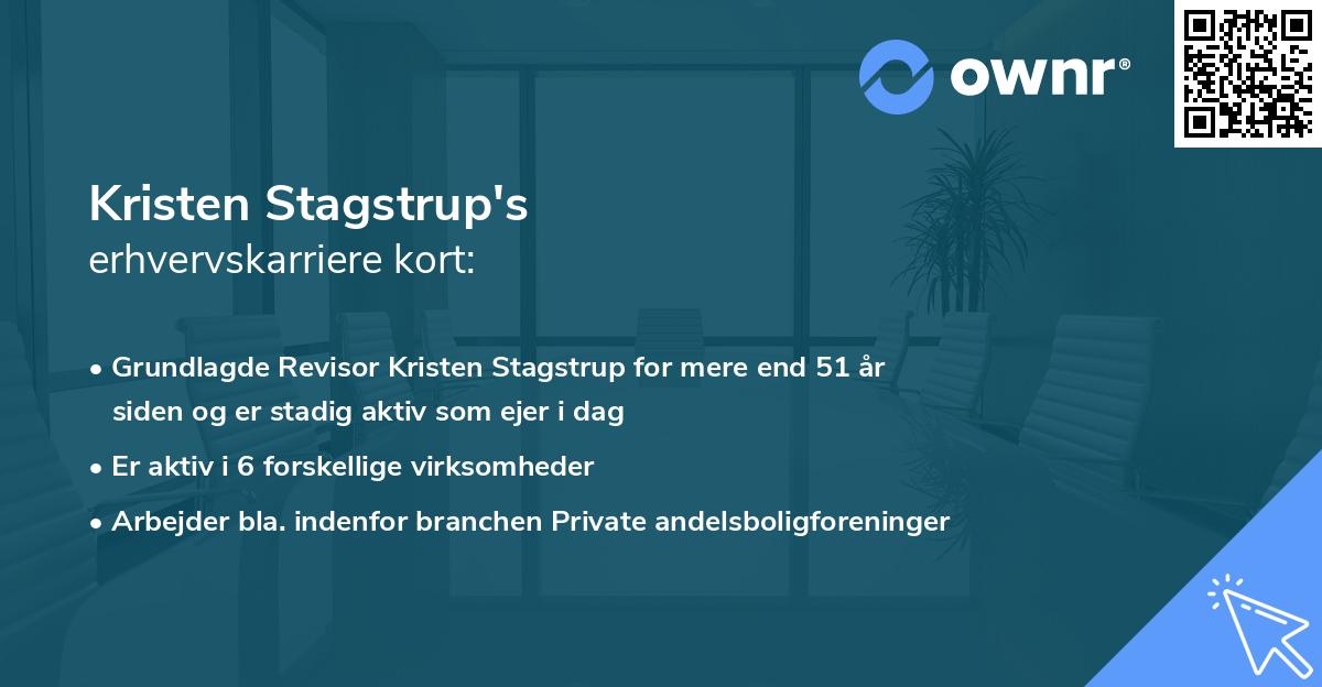 Kristen Stagstrup's erhvervskarriere kort