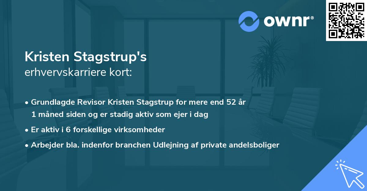 Kristen Stagstrup's erhvervskarriere kort