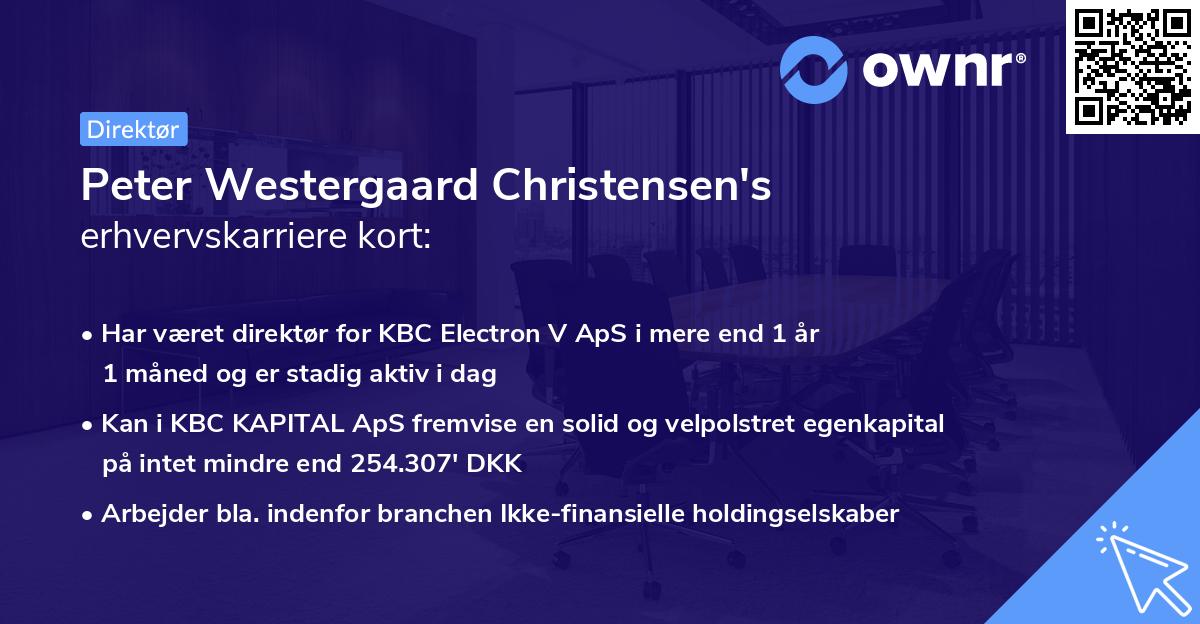 Peter Westergaard Christensen's erhvervskarriere kort