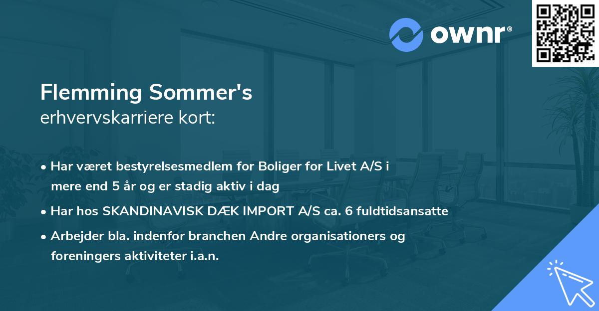Flemming Sommer's erhvervskarriere kort